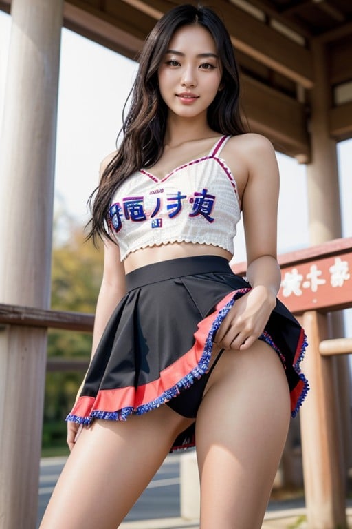 Bottom Up (upskirt), Cheerleader, Japanese AI Gay Porn