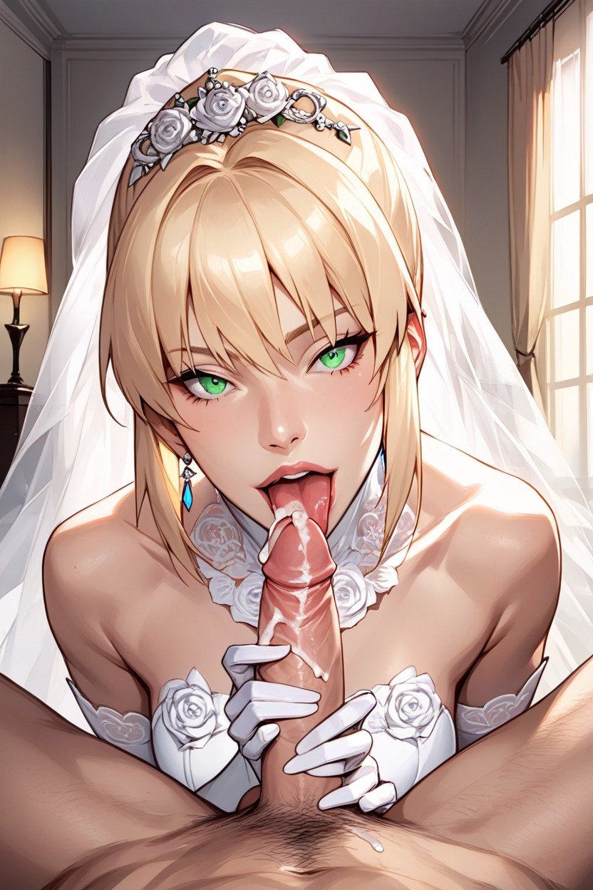 Wedding Dress, Saber From Fate, White Man AI黃漫