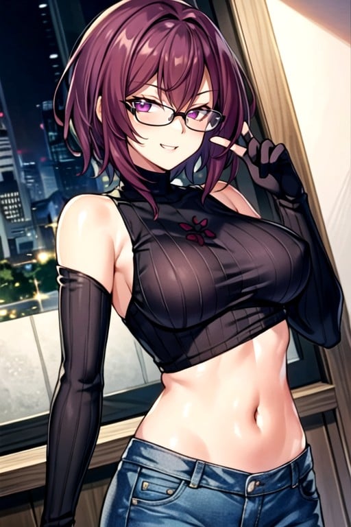 18+, Scathatch (fate/grand Order), Umbigo Exposto Pornografia asiática com IA