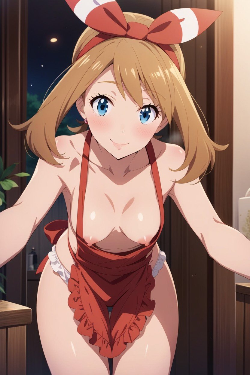 Down Apron, Without The Lower Part Of The Clothing, Panties Showing Porno IA Hentai