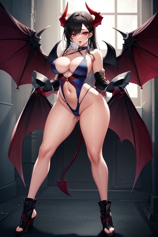 Sharp Teeth, Big Demon Wings, Small Breast AI Gay Porn