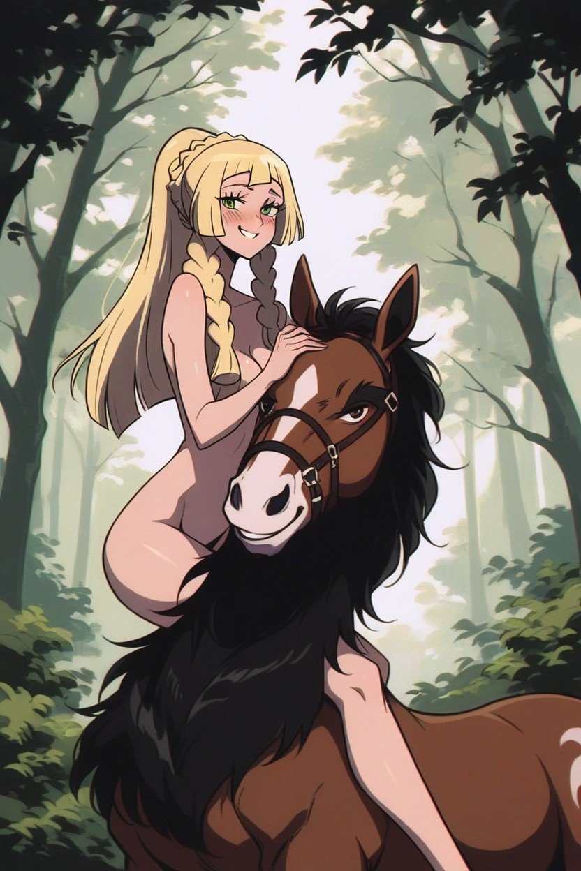 Rider, Horseback Riding, Forêt Porno IA Hentai