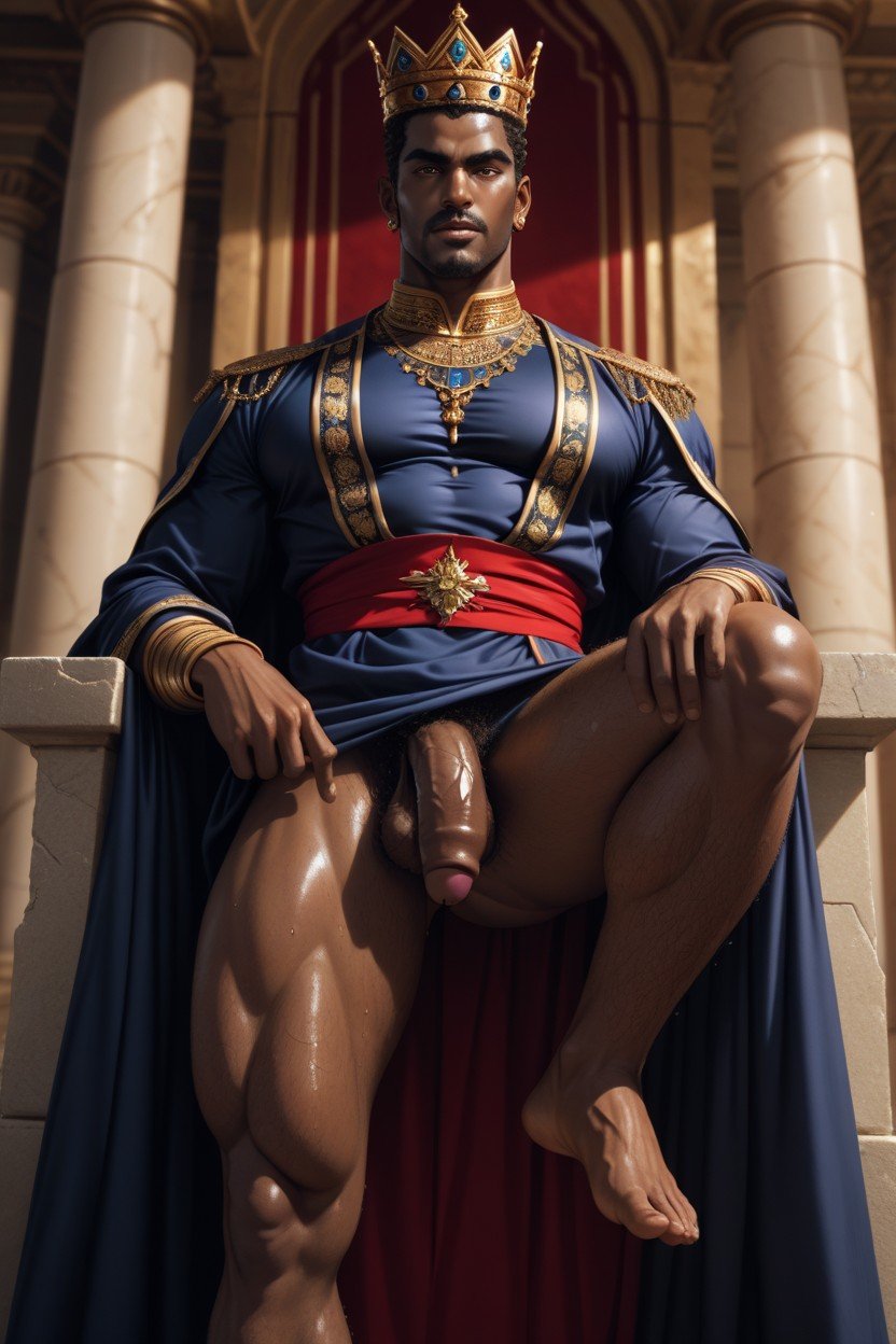 Hard Cock, African, Leg On Throne AI Gay Porn