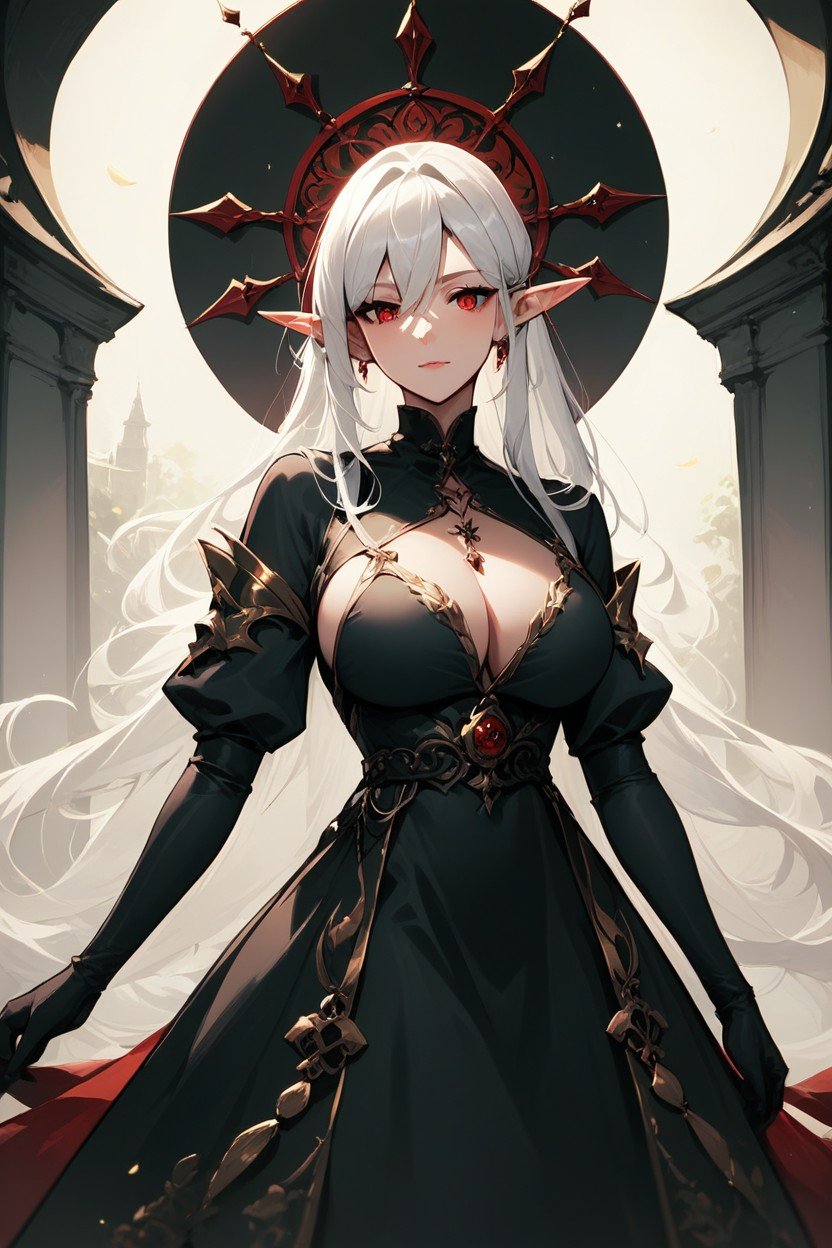 Elf Ears, Big Tit, Long White Hair AI黄漫