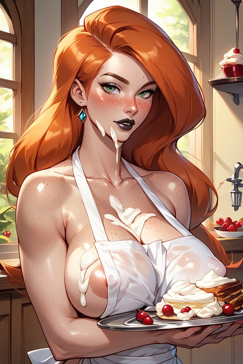 Cherry, Apron, Large_breasts Hentai IA pornografia