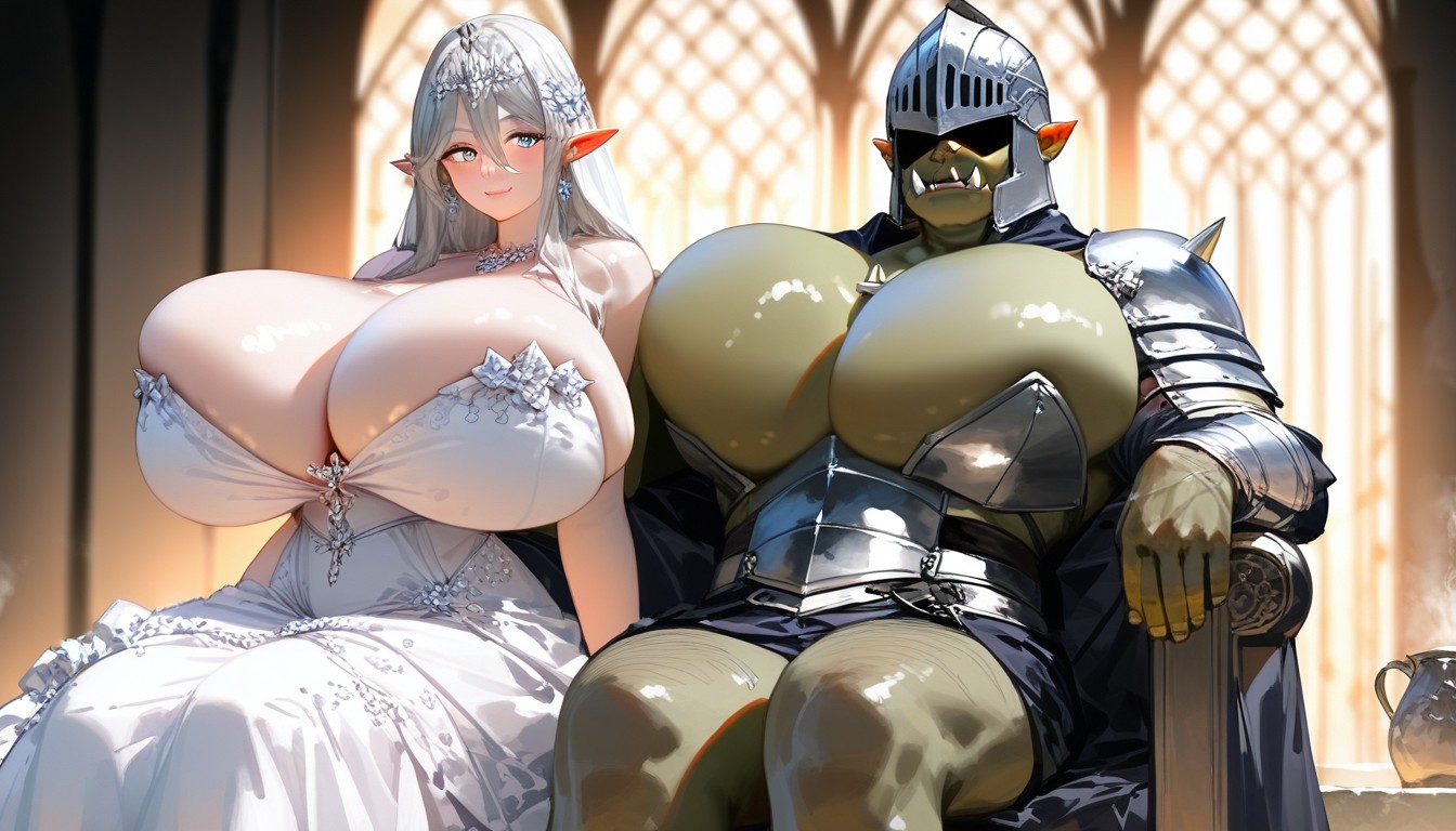 Detailed Waist, Natural Breasts, Castle Hentai AI Porn