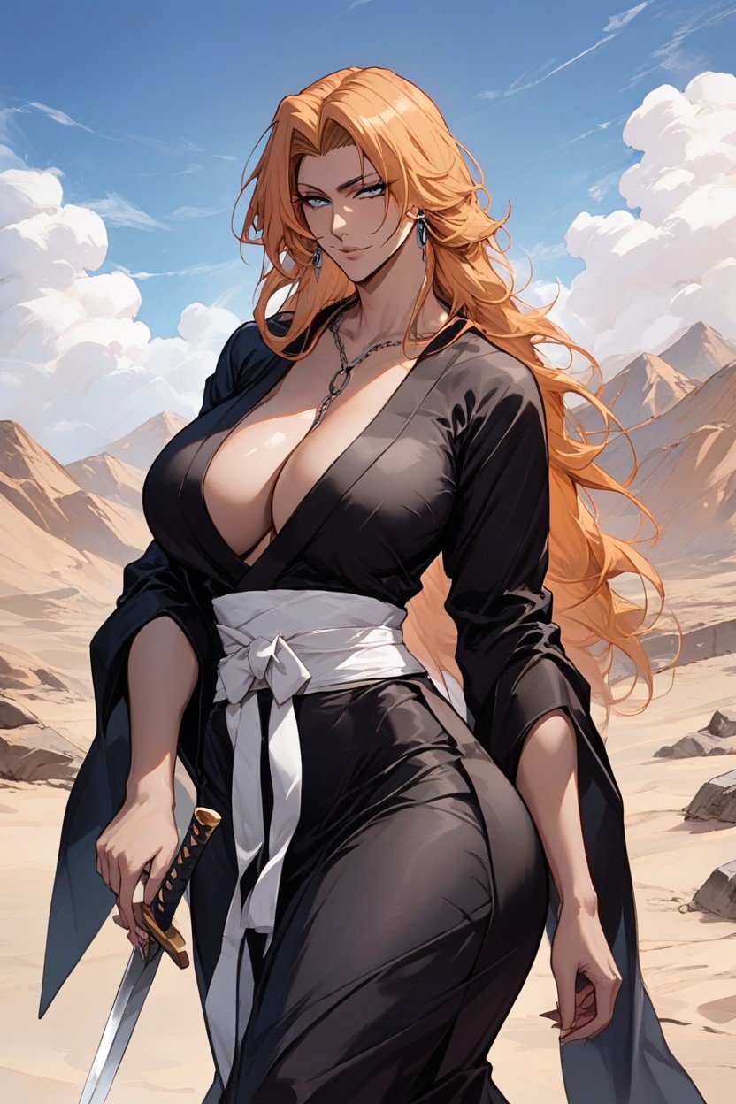 Rangiku Matsumoto From Bleach, Beautiful Face, Have A Sword 헨타이 AI 포르노