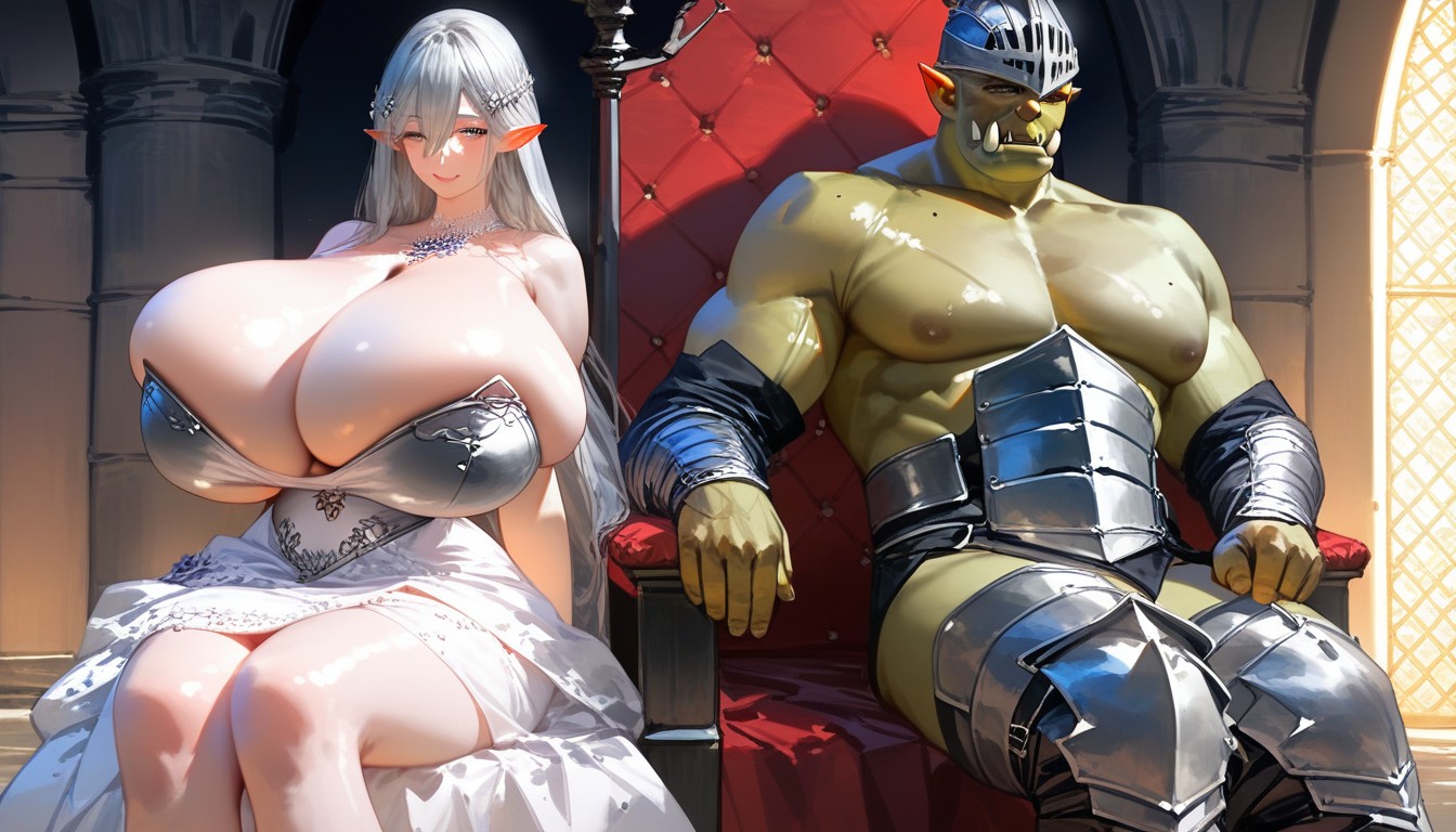 Castle, Orc In Armor, Stunning Woman Hentai AI Porn
