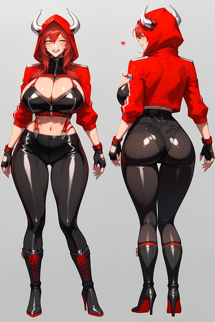 全身, Red Hood – Goddess Of Victory Nikkeultra-detailed Descriptionlong Red Hair That Flows Freely That’s A Bit Messy, 圆润 AI黄漫