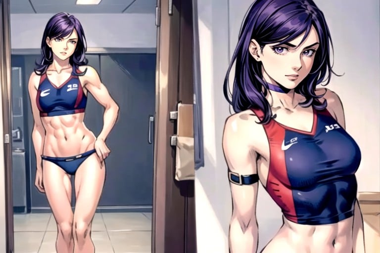 Body, Purple Hair, Comic Asian AI Porn