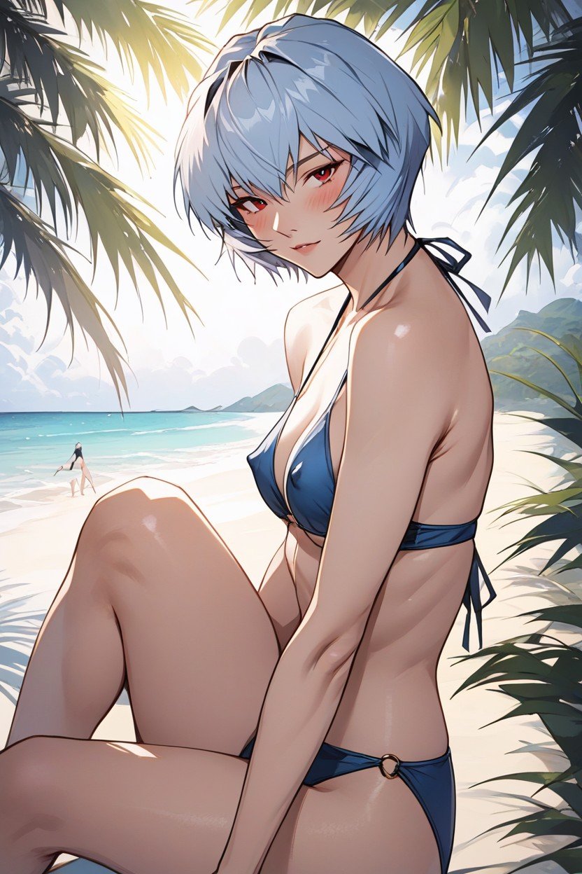 1 Pessoa, Rei Ayanami From Evangelion, Peito Pequeno Hentai IA pornografia