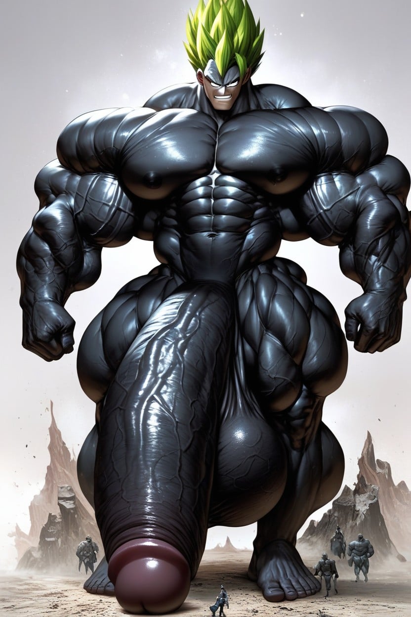 Cocks Are Bigger Then Body, Huge Testicles, Black Skin AI Gay Porn