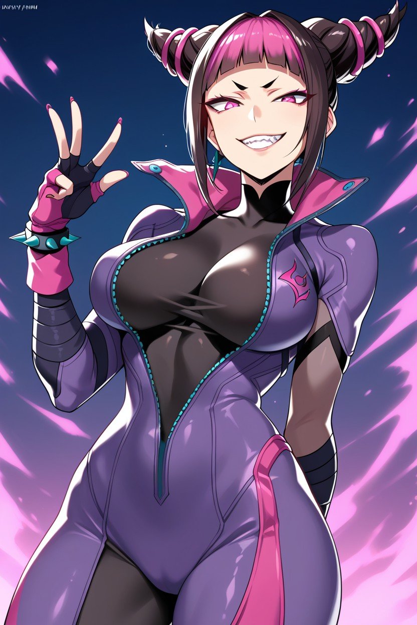 Bodysuit, Expresión Arrogante, Juri Han Hentai IA