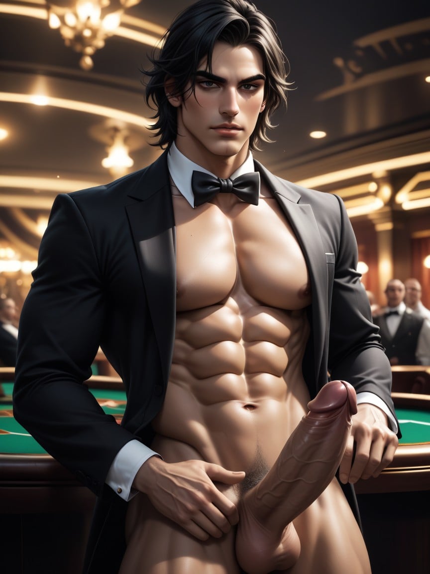 Black Hair, Handsome Man, Pecs ゲイAIポルノ