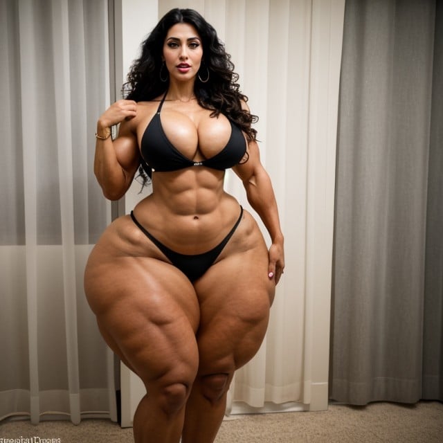 Extremely Muscular, Gigantic Colossal Breasts, Hyper Thick Biceps Asian AI Porn