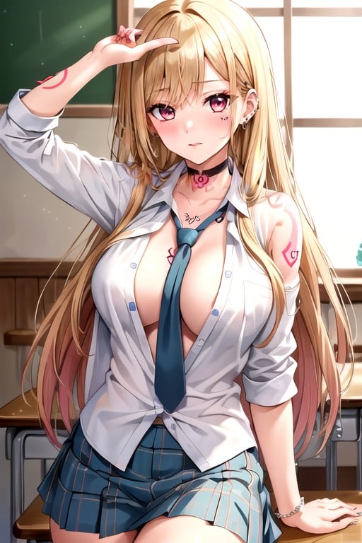 Gyaru, Kitagawa Marin (sono Bisuku Dōru Wa Koi O Suru), Tatuagem Hentai IA pornografia