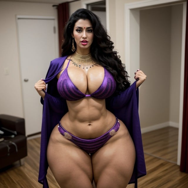 Hourglass Figure, Extremely Large Breasts, Colossal Hyper Ass Asian AI Porn