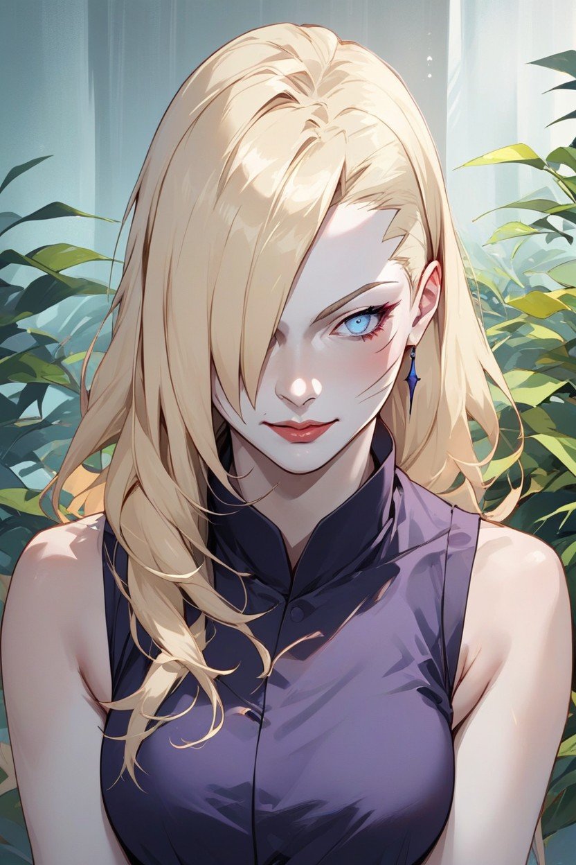 Ino Yamanaka From Naruto, One Eye Covered, Blonde Hair AI黄漫