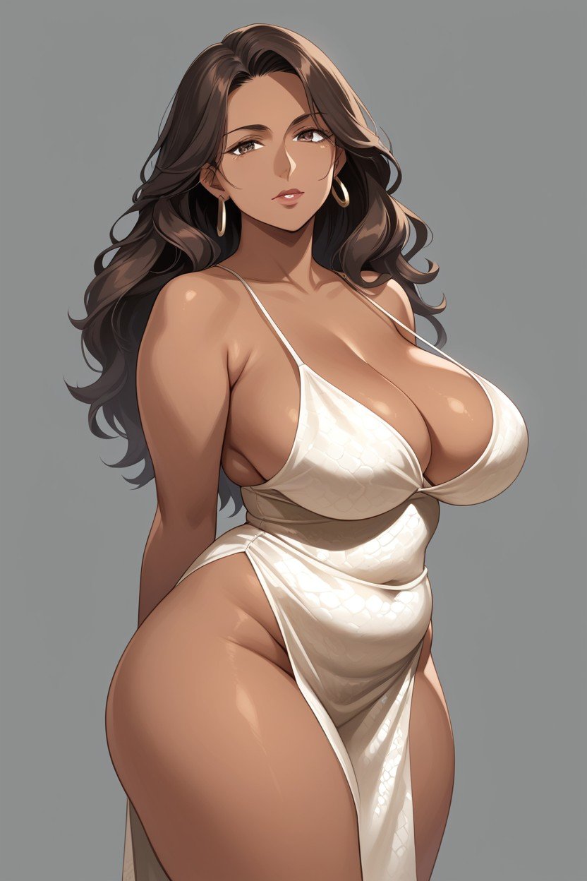 可爱, Brunette, Medium Breast AI黃漫