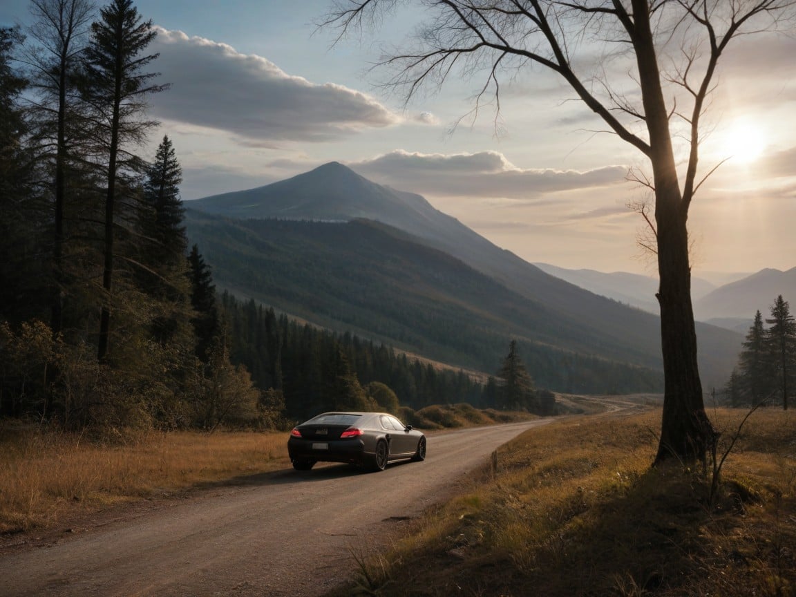 Abandonded Car, Noon, Landscape Devoid Of All Life AI同性恋黄片