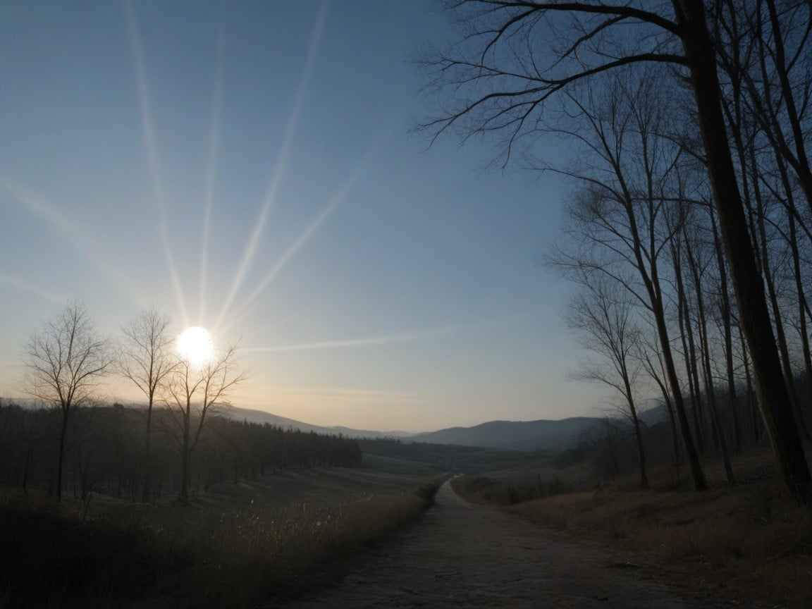 Landscape Devoid Of All Life, Trees On Landscape, No Clouds In Blue Sky ゲイAIポルノ