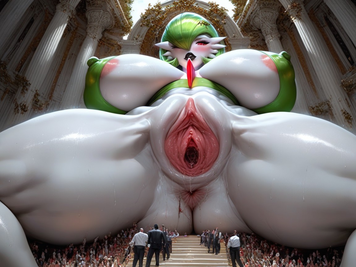 Massive Ass, Hyper Gaping Pussy, Man Laying On The Graund AI Porn