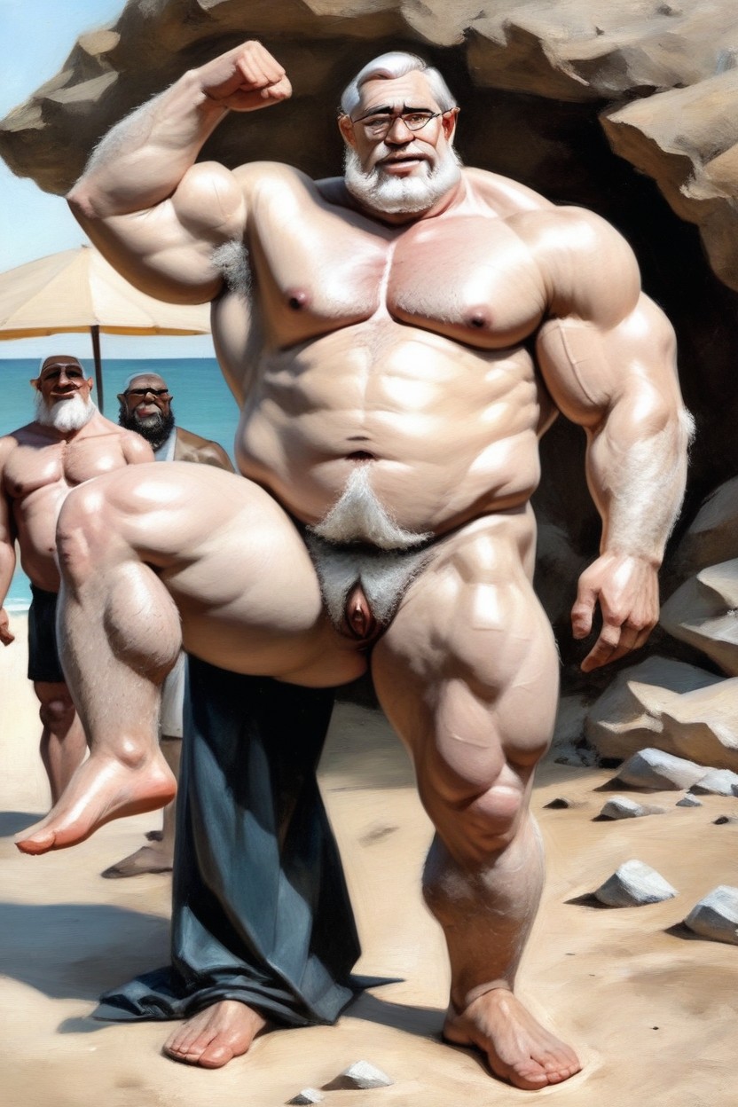 Beard, Thick Arms, Thick Calves AI Gay Porn