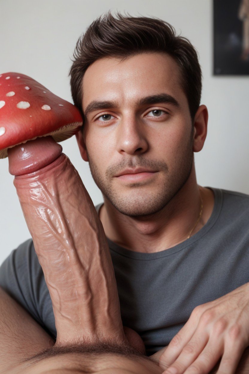 18+, Precum, Giant Red Mushroom Glans 게이 AI 포르노