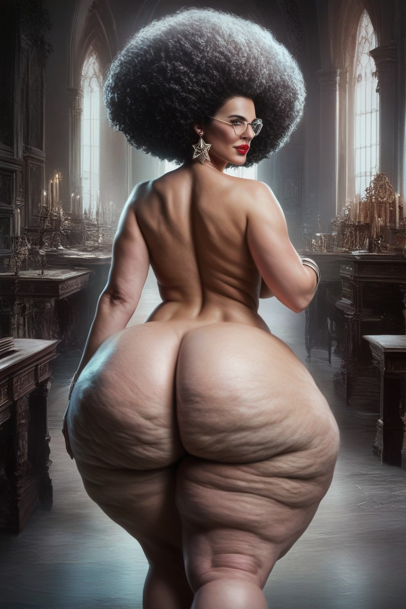 Ass Triple Width Of Shoulders, Afro, Extremely Large Ass AI Porn