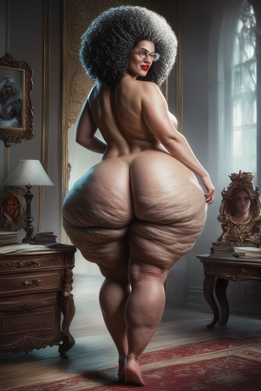 Disproportionately Large Ass, Gray Hair, Fat Ass AI Porn