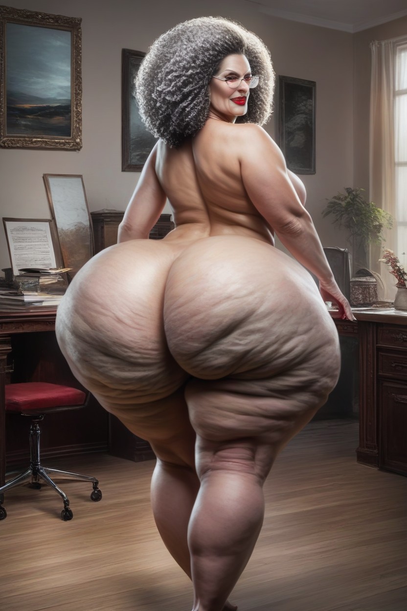60+, Hyper Wide Hips, Extremely Fat Thighs AI Porn
