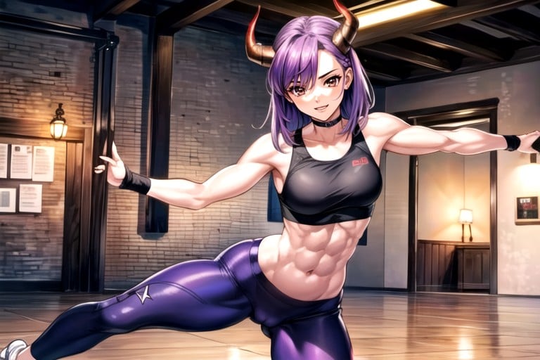 Culo Pequeño, Pelo Morado, Body Hentai IA