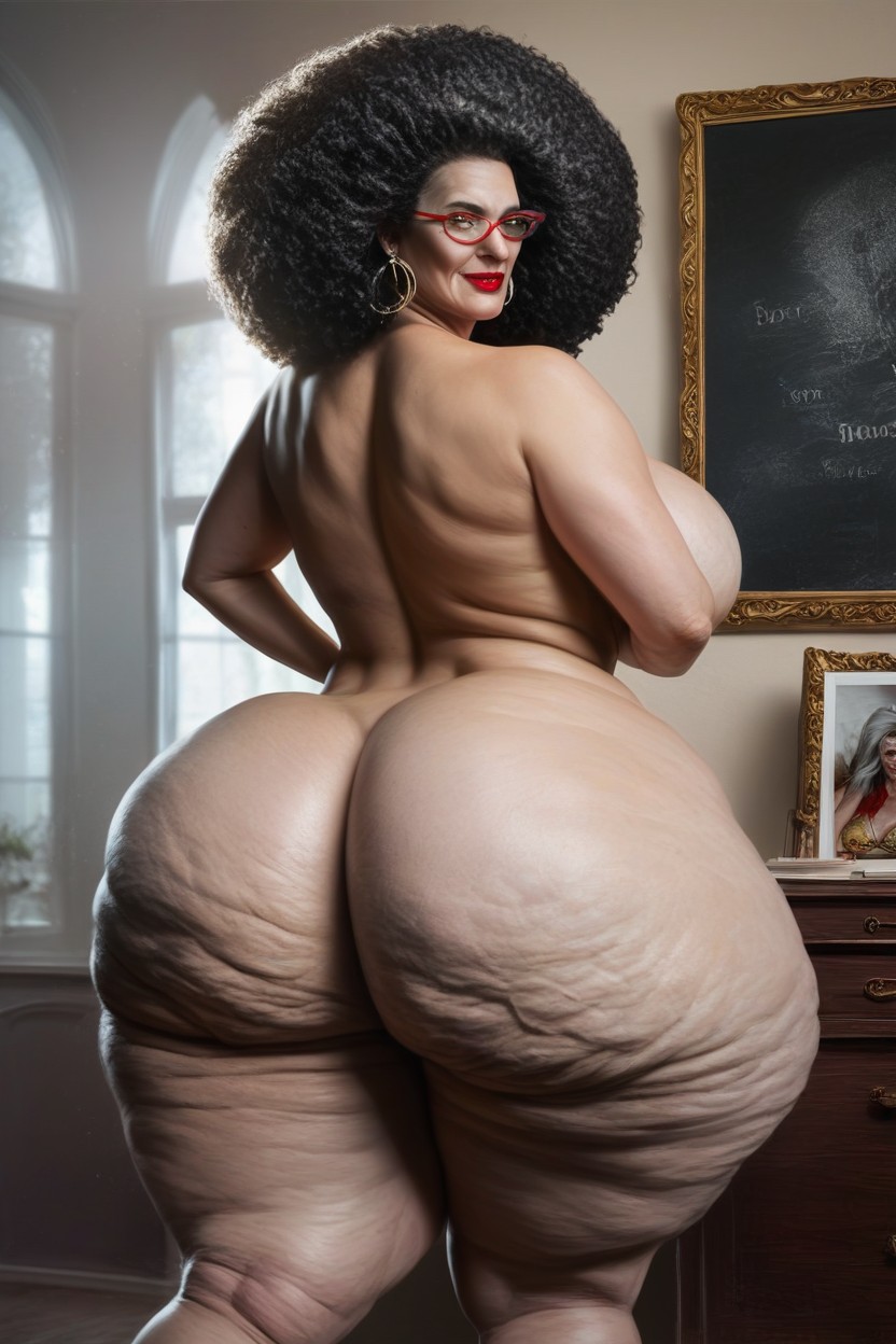 Naked, Extremely Big Round Ass, Gigantic Thighs AI Porn