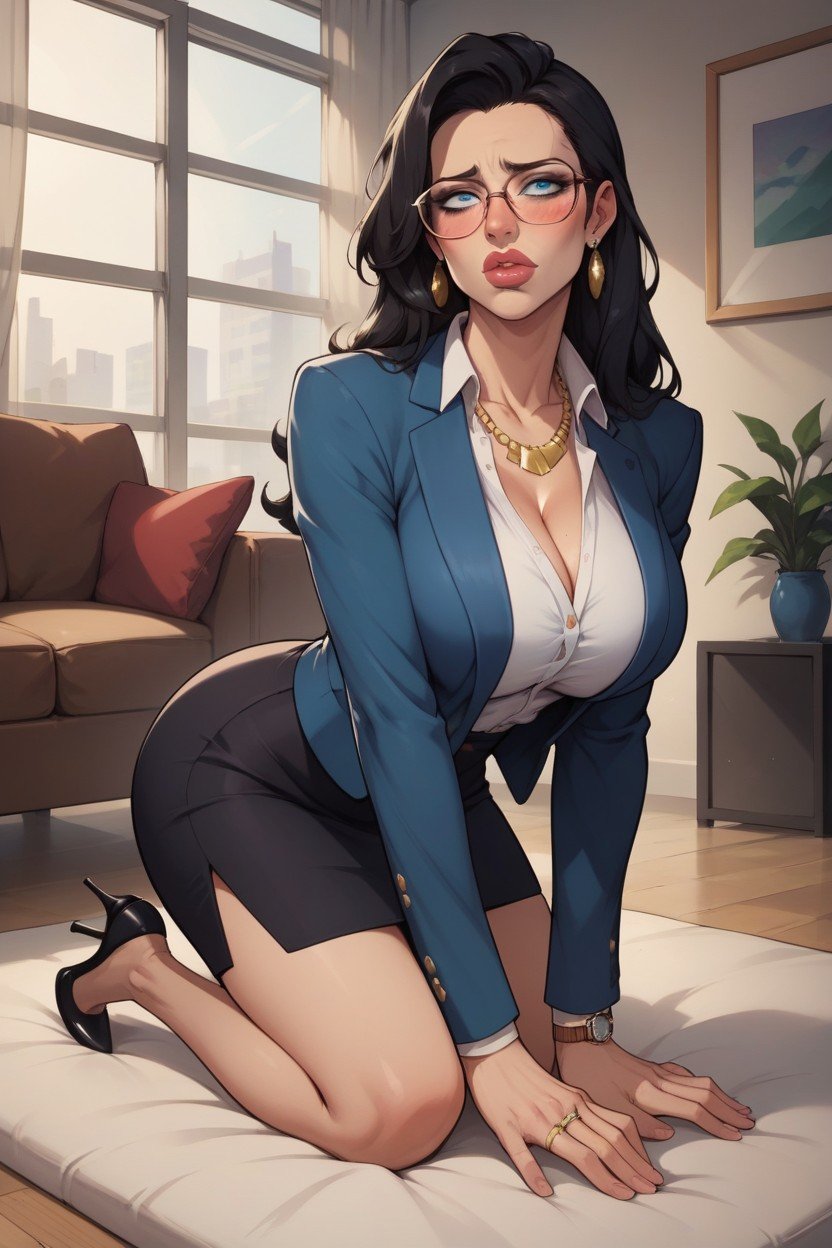 Teacher, Skirt, Living Room 헨타이 AI 포르노