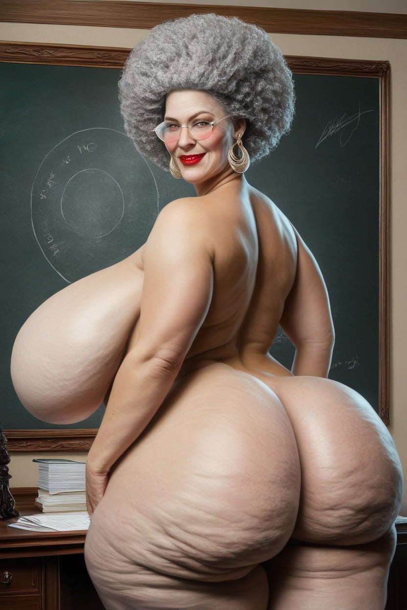 Disproportionately Large Ass, Massive Cellulite Fake Ass, Extremely Big Round Ass AI Porn