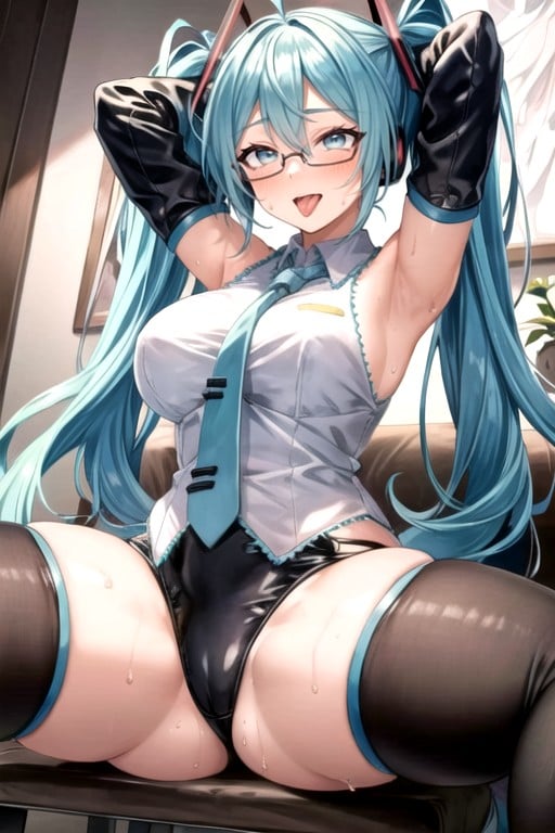 Medium Thighs, Sweaty, Medium Breasts Hentai AI Porn