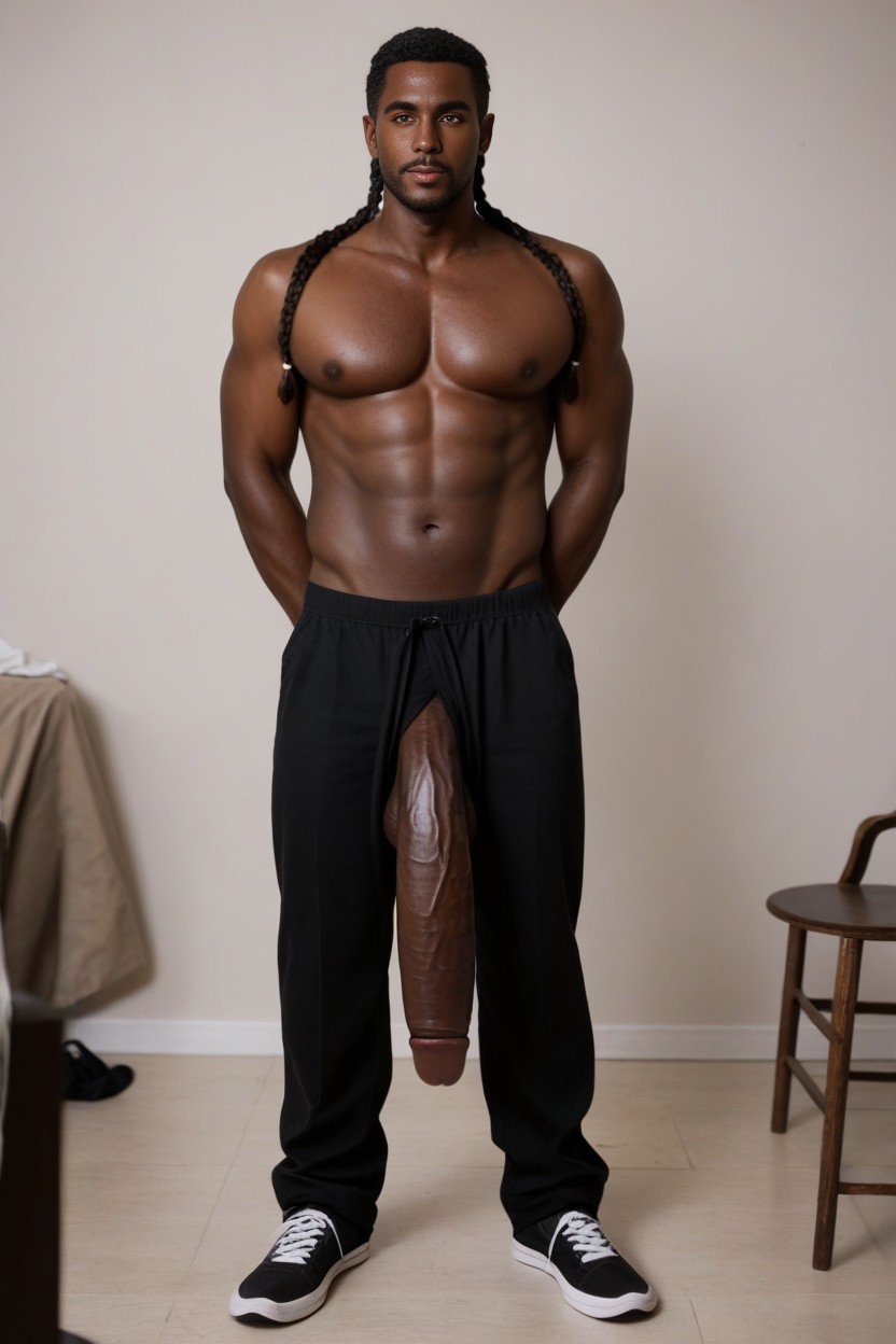 African, Enormous Black Dick Easily Inches Long Enormous Black Balls/testicles, Standing AI Gay Porn