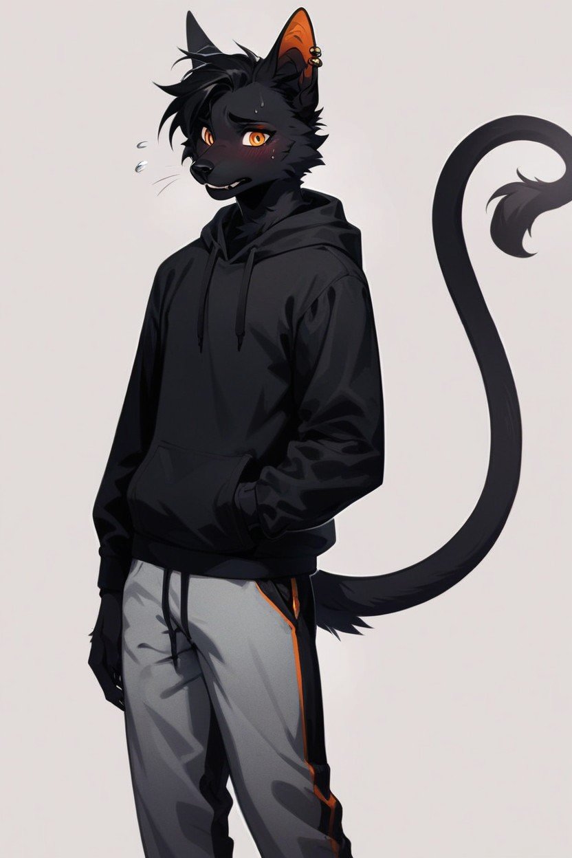 Pussy Juice Stain On Pants, Black Hair, Flustered Pornografia gay com IA
