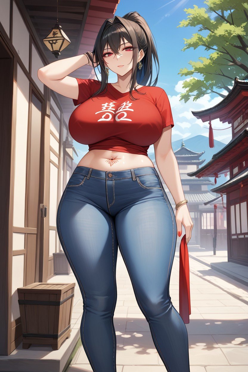 Huge Boobs, Scarlet Colored Nail, Casual Hentai IA pornografia