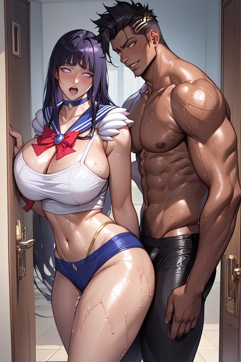 Sex With Muscular Bodybuilder Man In Prone Style, African Man Wear A Pattern Boxer Briefs, Hyuuga Hinata Wear Albedo Sailor Moon AI黃漫