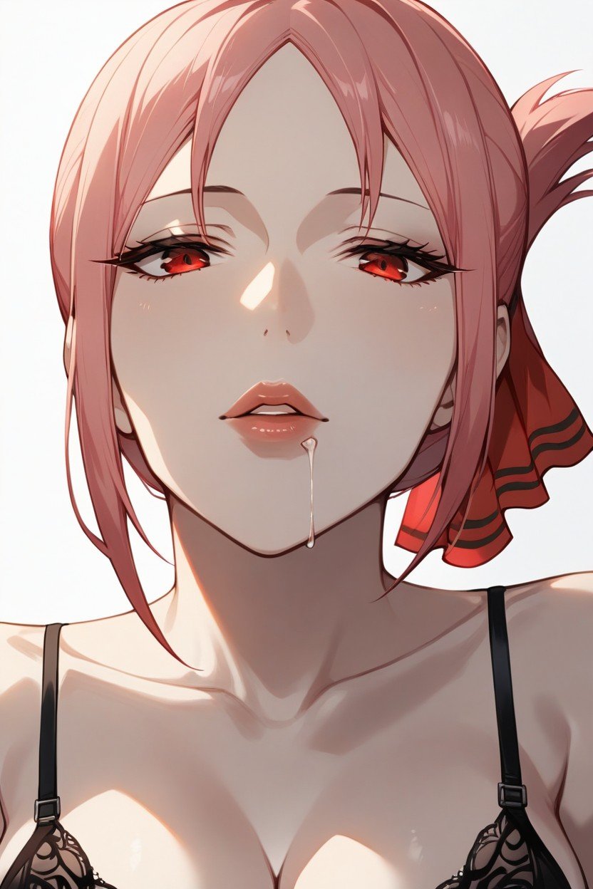 Looking Down At Viewer, Pouty Lips, Pink Hair AI黃漫