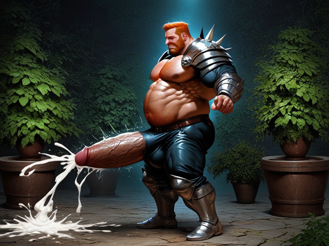 Muscle Gut Growth Magic Curse, Muscle Gut, Pauldron Shoulder Pads AI Gay Porn