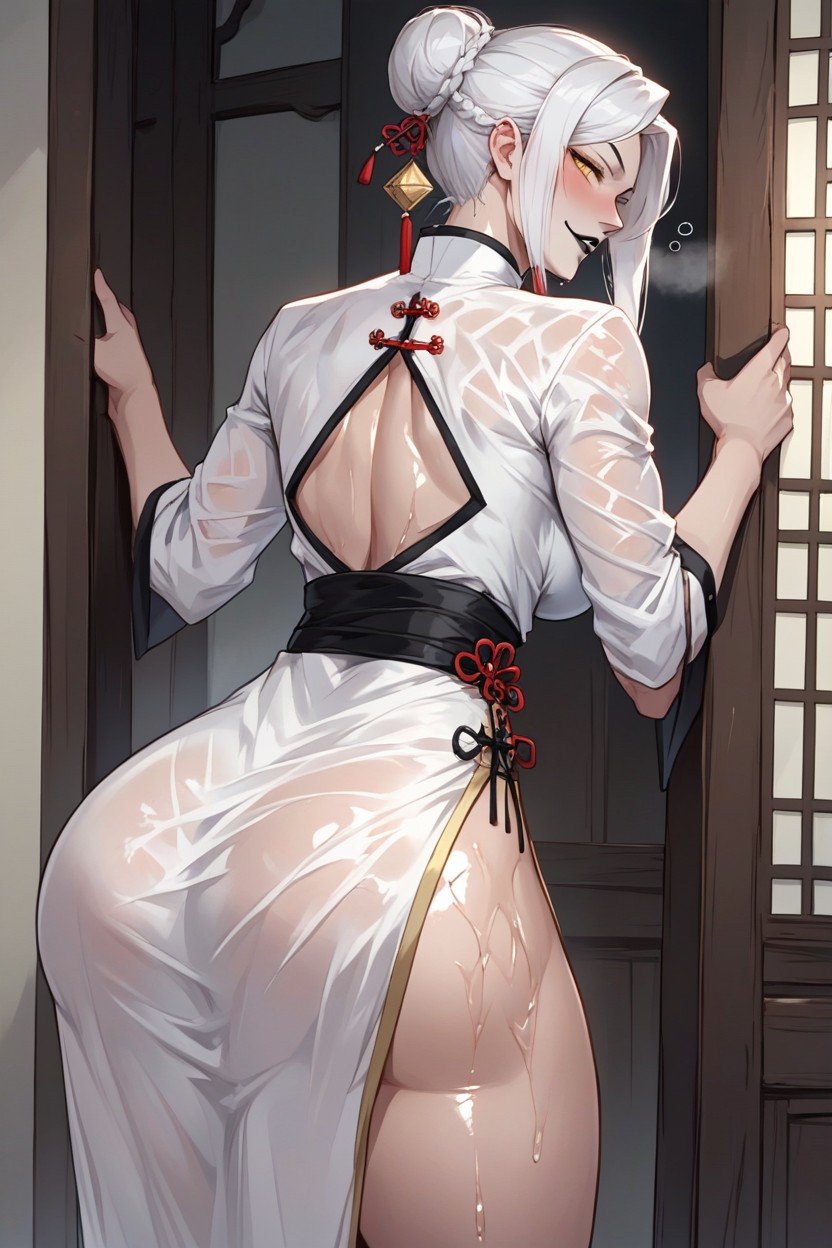 White Hair, Miao Ying Warhammer, Pale White Skin Hentai IA pornografia