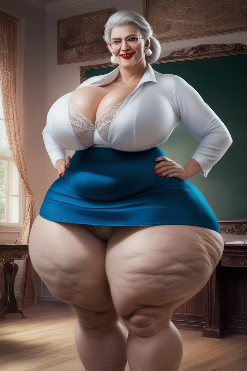 With Gray Hair, Gray Hair, Ssbbw Massive Fake Booty AI Porn