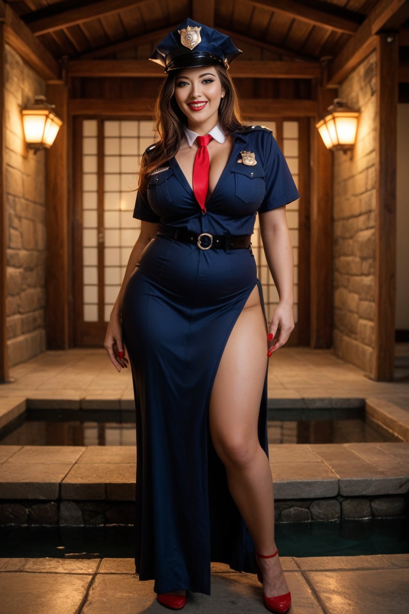 Uniform, Bottom Up View, Red Fingernails AI Porn