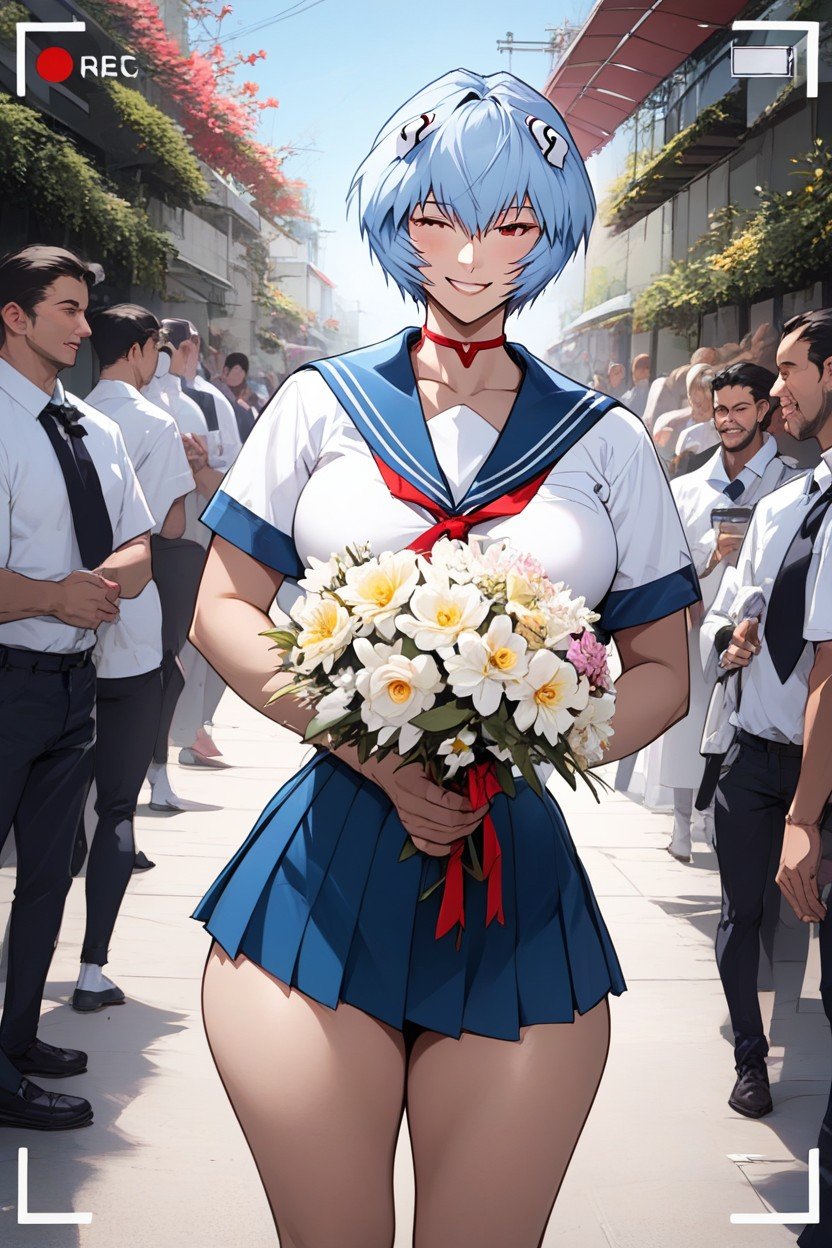 Rei Ayanami From Neon Genesis Evangelion, 18+, 周りの多くの人々 ヘンタイAIポルノ