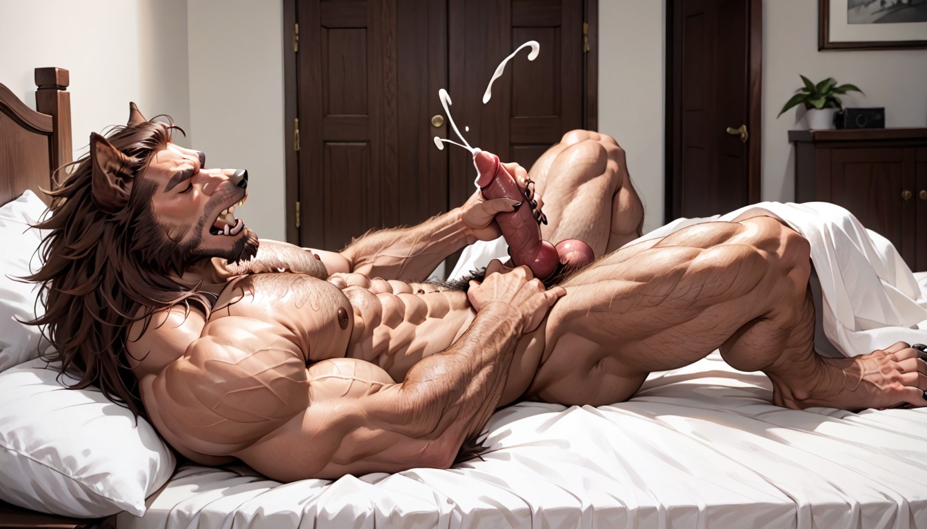 The Werewolf Has Large Strong Hairy Claws For Hands, Big Hairy Nutsack, Small AI Gay Porn