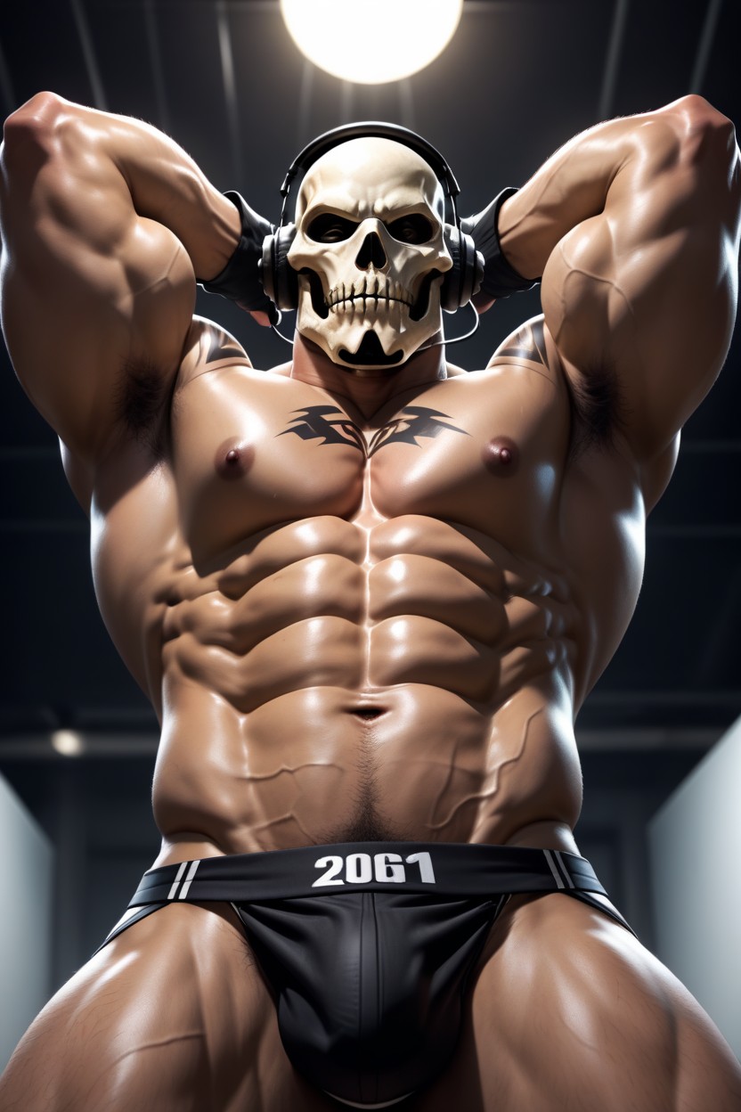 Bottom Up, Navel, Black Gloves AI Gay Porn