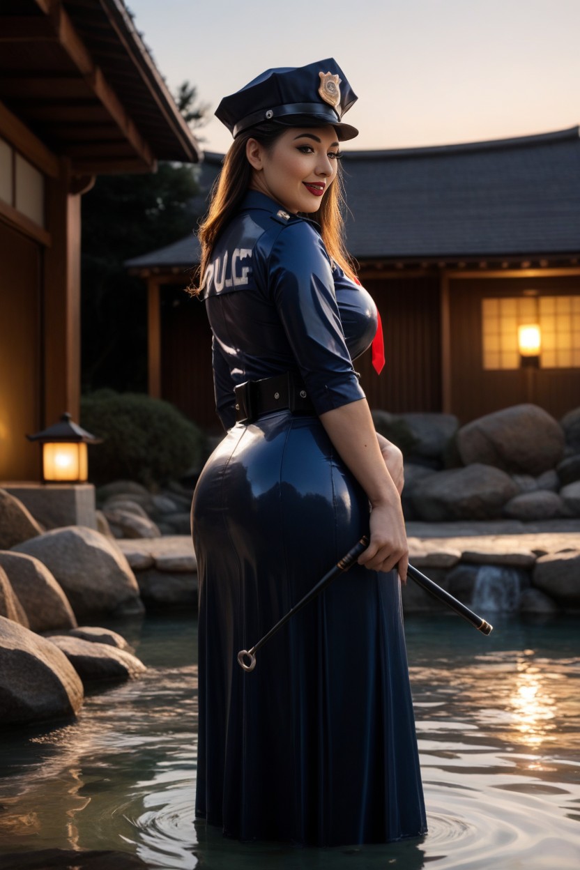 Side View, Wide Feminine Hips, Stunning Beautiful Face AI Porn
