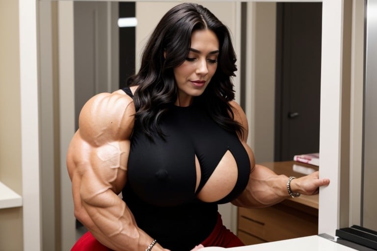 Extremely Wide Bteasts, Beautiful Amazon Woman, Ultra Muscular Arms Pornografia asiática com IA